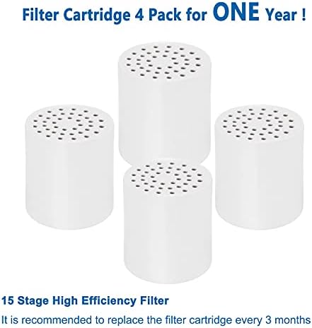 NearMoon 15 - Stage Replacement Cartridge Universal High Output Shower Filter with VC, Reduce Hard Water, Heavy Metal Impurity, Improve Skin & Hair, Fit Any Similar Filter (4 pack) - Image 2