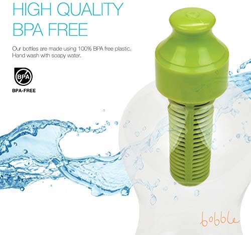 Bobble Classic Water Bottle, Filtered Water, BPA-Free Reusable Bottle, Soft Touch Carry Cap with Replaceable Carbon Filter for Sustainable Water and Hydration 18.5 oz (Navy Blue) - Image 5