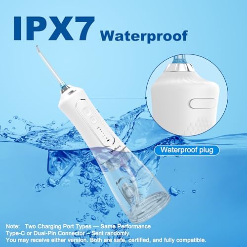 WellLeo Water Flosser for Teeth, 300ML Cordless Oral Irrigator Rechargeable Dental Flosser Picks with 5 Modes 5 Jet Tips,IPX7 Waterproof Teeth Cleaner for Braces Gum Care, Home Travel Use - Image 6