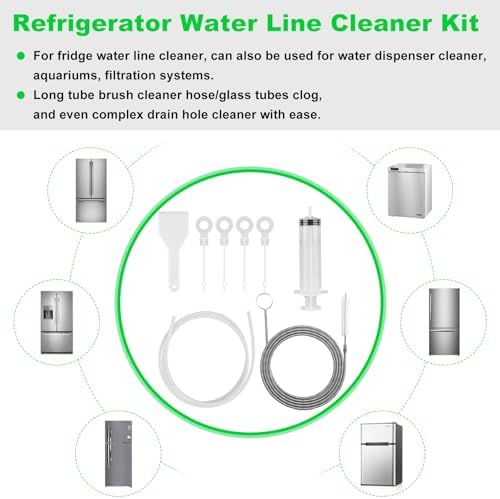 8 PCS Refrigerator Drain Cleaning Tool - Fridge Water Line Cleaner Kit - Image 2