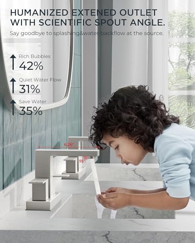 FORIOUS 4 Inch Brushed Nickel Bathroom Faucet Centerset 2 Hole, Commercial - Image 5