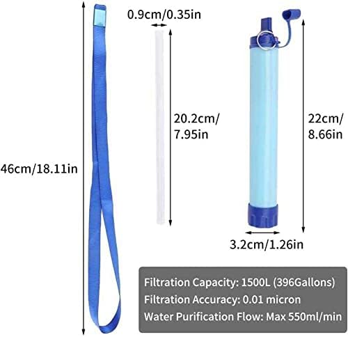 RYTM 4-PC Outdoor Portable Supply for Drinking Hiking Camping Family Outing Emergency Survival Gear Personal Water Filter Straw Survival Filtration Portable Gear - Image 2