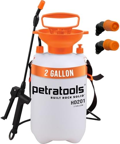 PetraTools HD201 Garden Pump Sprayer 2 Gallon, 52-in Long Hose & 2 Nozzles by Petra