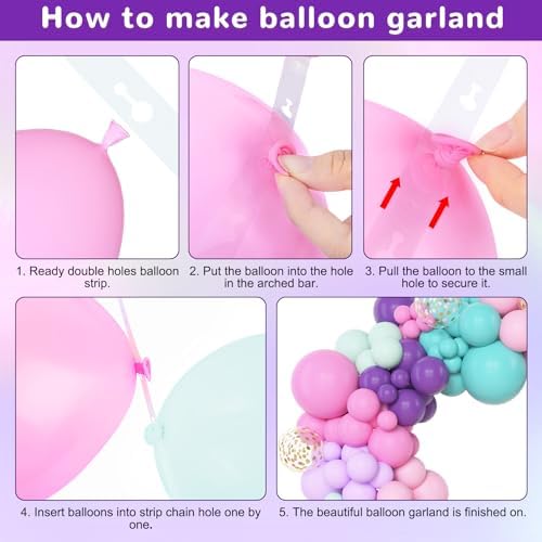 Amandir 153 Pcs Pink Purple Balloons Arch Garland Kit Different Sizes - Image 4