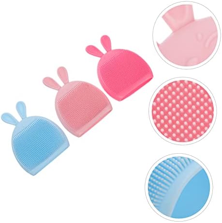 3Pcs Silicone Baby Boy Girl Shower Brush, Gentle Cleansing Face Scrubber - Image 2
