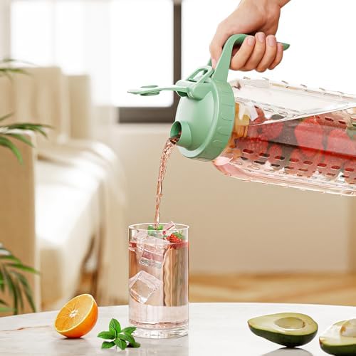 JunVpic Glass Mason Jar Pitcher, 64 oz Wide Mouth Jug - Image 6