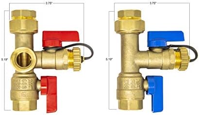 3/4 inch Sweat Tankless Water Heater Isolation Valve Kit with Pressure Relief Valve, FNPT x Sweat, 3/4'' Service Valve Kit for Rheem, Rinnai, Ecosmart Navien Noritz Takagi Bosch - Image 3