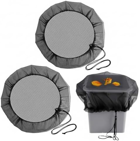 Black Polyester Rain Barrel Mesh Filter Cover, Debris Screen for Open-Top Water Containers up to 39.4 Inches, 1 Pack by Unknown