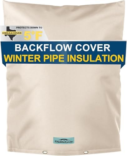 Insulated Backflow Preventer Pipe Pouch, 16W x 20H in, Khaki by CholilaCover