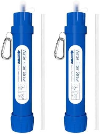 Personal Water Filter Straw, 4-Stage NSF Certified Portable Water Purifier, BPA-Free Emergency Water Filtration Survival Gear for Hiking Camping Travel Emergency Preparedness by FS-TFC