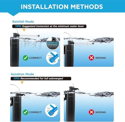 Internal Fish Tank Filter with 9W UV Light, Multi Filter Materials, Adjustable Water Flow Submersible 850L/H Aquarium Filter Pump for 40~60 Gal Freshwater or 25~40 Gal Saltwater, TU-900(225GPH) - Image 7