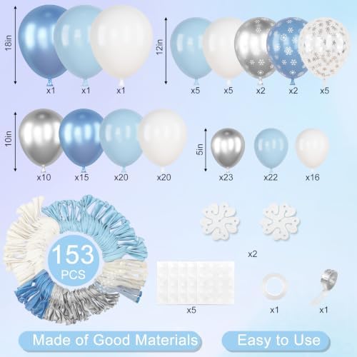 Amandir 153pcs Blue White Balloon Arch Garland Kit Different Sizes - Image 2