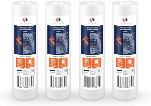 Aquaboon 10” x 2.5” Whole House and Reverse Osmosis Sediment 1 Micron Water Filter Cartridge | COMPATIBLE WITH: Culligan P1, Pentek P1, PD-1-934, P5, AP110, WFPFC5002, CFS110, RS14, WHKF-GD05 (4-PACK) by Aquaboon