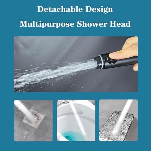 RV shower head with hose, High Pressure handheld Shower Head with ON OFF Switch, 5 Spray Modes for RV Camper, Water Saving Pause button, Adjustable Self-adhesive Holder (Black) - Image 5