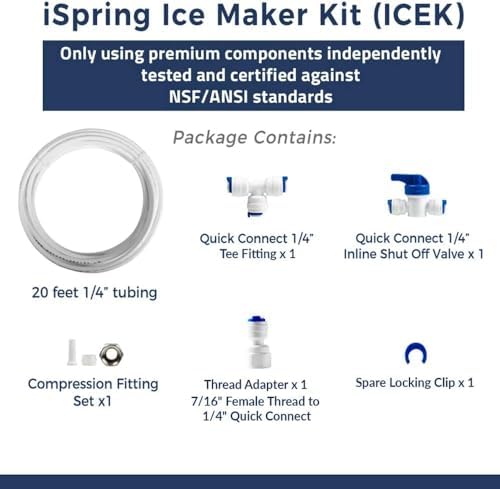 iSpring ICEK Ultra Safe Fridge Water Line Connection and Ice Maker Installation Kit for Reverse Osmosis RO Systems & Water Filters, 1/4", 20 feet - Image 5