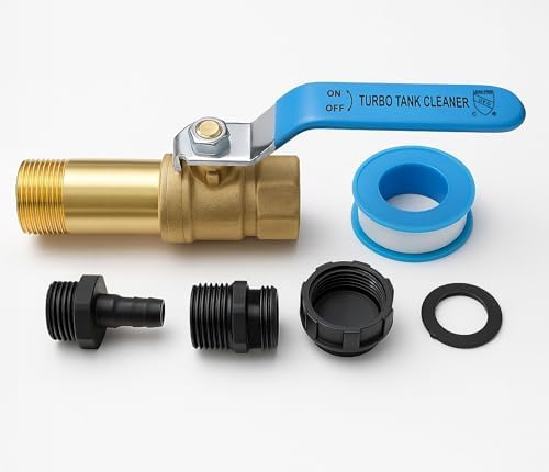 Full-Port Water Heater Drain Valve Kit, ¾″ NPT Shank – Fast Flush Upgrade, Compatible with Turbo Tank Cleaner Water Heater Cleaning Tool by TurboTankCleaner