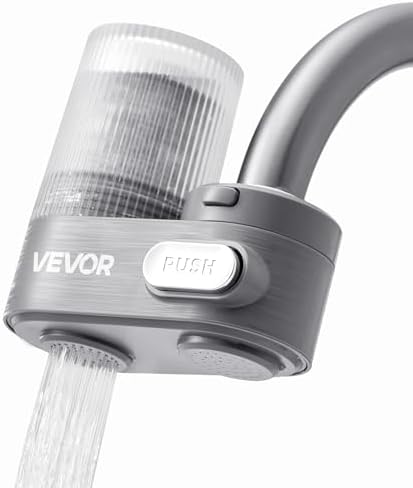 VEVOR Water Filter for Sink Faucet, Faucet Mount Water Filtration, 5-Stages Filter Reduce 97% Lead, 95% Chlorine, Rust, Skincare Tap Water Purifier for Kitchen Bathroom,1 Filter, Grey by VEVOR