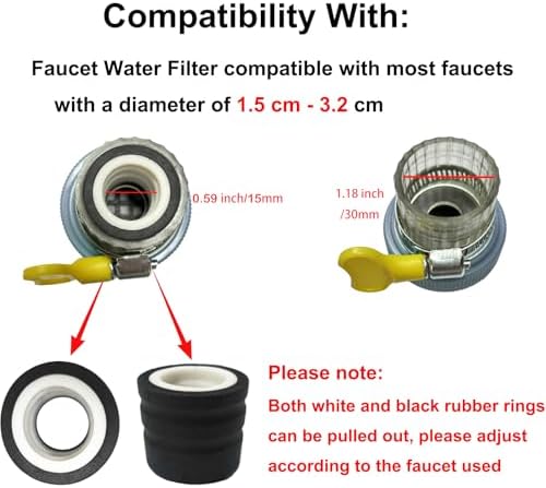 3 Pack Faucet Mount Filters,Purifier Kitchen Tap Filtration for Kitchen,Faucet Water Filter for Home Bathroom with Activated Carbon Removes Chlorine Fluoride Heavy Metals Hard Water (Random Color) - Image 4