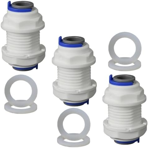 5/16" Push-in Bulkhead Fittings for Water Purifiers (3 Pack) by Unknown