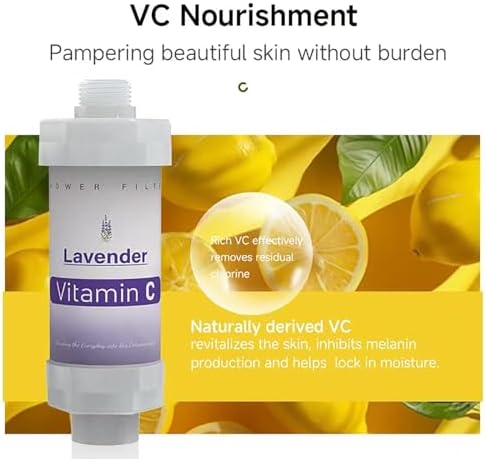 3 Pack Vitamin C Shower Filter for Hard Water Filter Bathtub Shower Aromatherapy Replacement Cartridge Bathroom Accessories Remove Chlorine Fluoride Heavy Metals Lemon + Lavender + Jasmine - Image 4