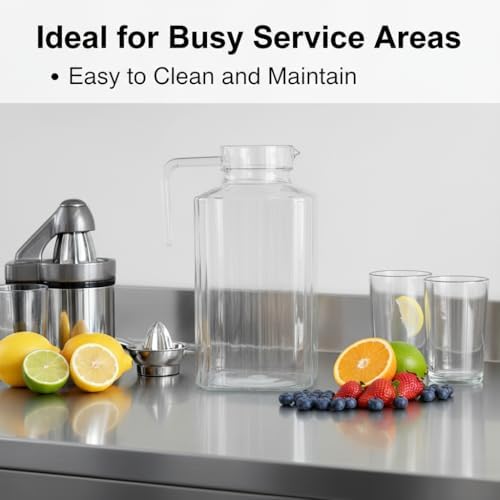 61 oz Acrylic Pitcher with Lid and Spout, 1800ml Large Hot/Cold Water Jug for Iced Tea Pitcher for Coffee, Juice Iced Tea Beverage Carafe with Lid for Family Gathering(1800ml) - Image 4