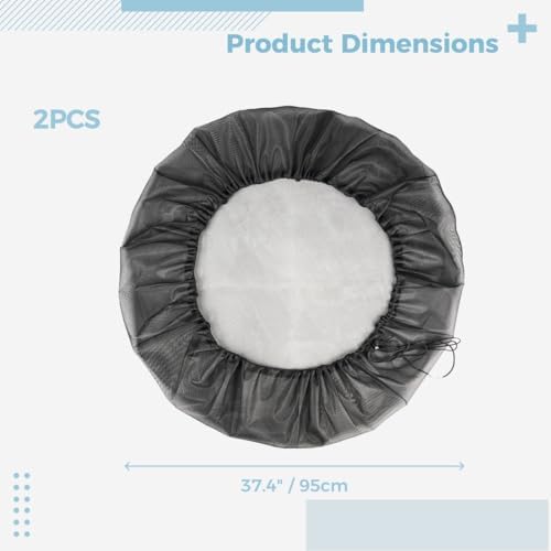 for Deck, Patio, Lawn, Backyard, Garden, Outdoor, Rain Harvesting Netting Screen Protector, 37.4 Water Collection Bucket Yarn Cover, Four Pcs Rain Barrel Mesh Cover with Drawstring - Image 5
