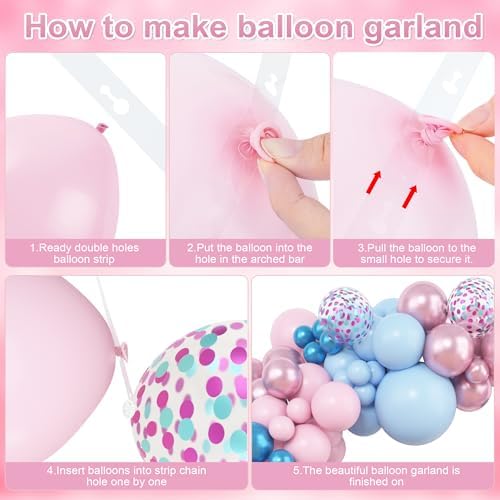 Amandir 153pcs Pink Blue Balloon Garland Arch Kit Different Sizes - Image 5