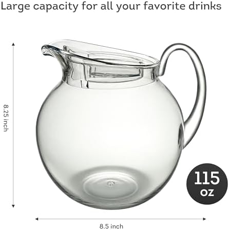 Lily's Home 115 oz Shatterproof plastic pitcher with lid, Large Capacity for both Indoor and Outdoor parties, for iced tea, lemonade, juice, margaritas, sangria and ice water - Image 3