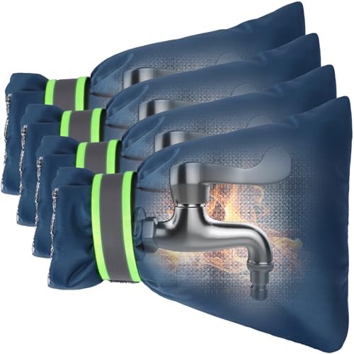 Outdoor Faucet Covers for Winter Freeze Protection, Kanosan 8.3"H X 6.7"W Thickened Reflective Outside Spigots Covers Hose Bib Insulated Sock for Winter Cold Weather, 4 Pack Blue by KANOSAN
