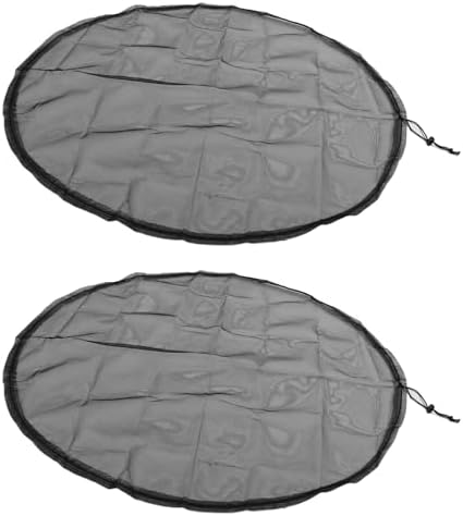 2 Pieces 37 Inch Rain Covers, Black Polyester Mesh Screen with Lamb for Water Collection Tanks, Protective Filter Net - Image 4