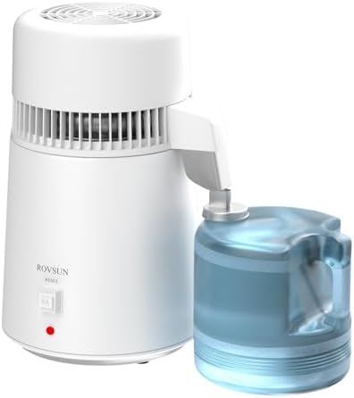 ROVSUN 1.1 Gallon Water Distiller for CPAP Machine, 4L Countertop Distiller Machine, Stainless Steel Interior & BPA-Free Container, Distilled Water Maker Purifier for Home Office Dental Lab by ROVSUN