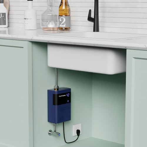 3000W Tankless Water Heater, 110V Electric Point-of-Use for Sink,RV, Camping & Indoor.Vertical Mount Only with 304 Stainless Steel Fittings, (Blue, Digital Display) - Image 5