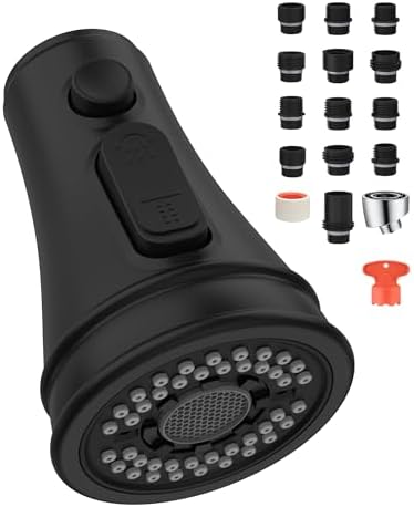 Mbillion Matte Black 3-Function Kitchen Faucet Head Replacement by Mbillion