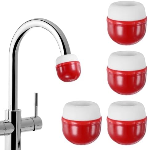 M METERXITY 4-Pack Mushroom Shaped Faucet Water Filter, Red by MMETERXITY