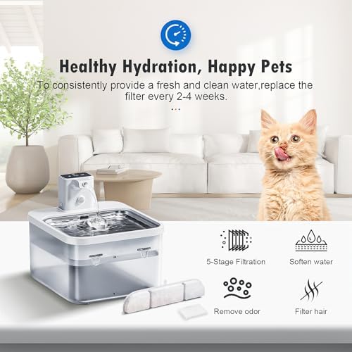 16 Packs Replacement Filters for DownyPaws Battery Operated Cat Water Fountain DPWFP6, 8 Months Set of Replacement Filters for DownyPaws 84oz/2.5L Fursink Wireless Pet Water Fountain - Image 5