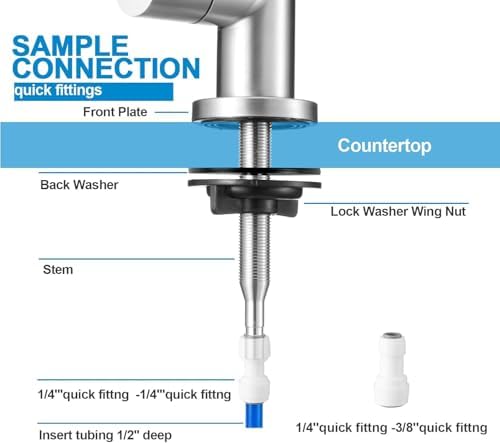 Under Sink Water Filter Kit - With Brass Valve for Home Bar & Drinking - Image 6