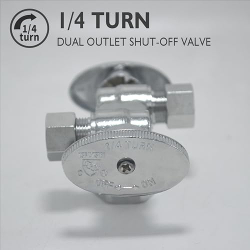 TTFLEX Dual Shut Off Valve 1/2" NOM x 3/8" COMP x 3/8" COMP, Quarter Turn - Image 3