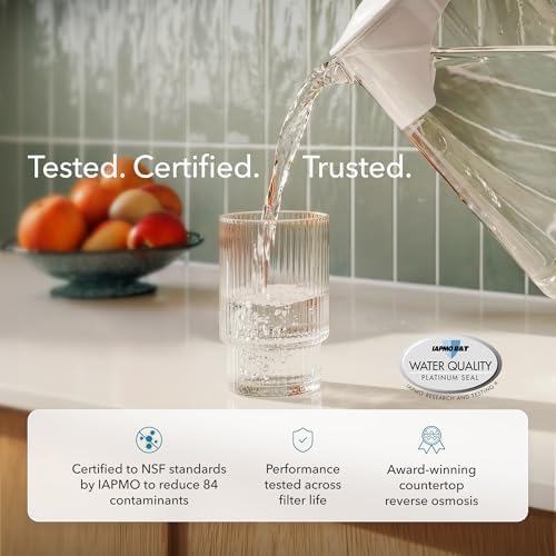 AquaTru Glass Carafe Alkaline Countertop Reverse Osmosis Water Purifier | 4 Stage RO System | Removes 84 Contaminants Including PFOA & PFOS (PFAS), Lead and Microplastics | Adds Alkaline Minerals - Image 5
