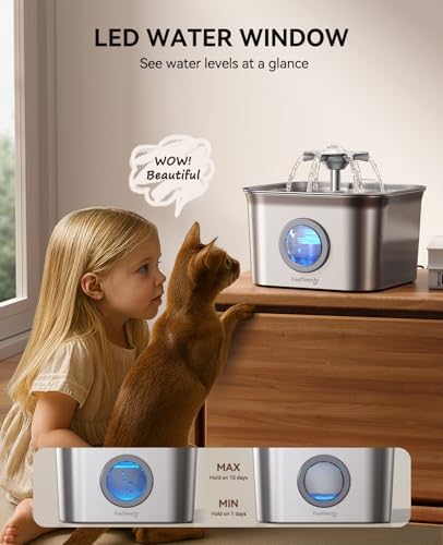 Cat Water Fountain Stainless Steel: 99oz/2.8L Auto Pet Drinking Fountain - Image 5