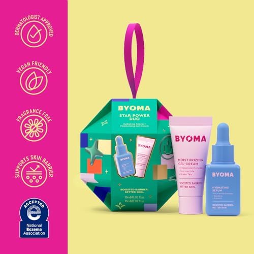 BYOMA Star Power Duo (2-Piece Kit) - Skincare Gift Set with Hydrating Serum 15mL & Moisturizing Gel Cream 15mL - Skin Barrier Repair Face Serum & Moisturizer (Pack of 2) - Image 6