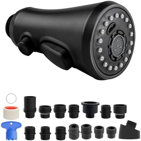 Hibbent Pull Down Spray Head for Kitchen Faucet, 3-Function Sink Nozzle by Hibbent