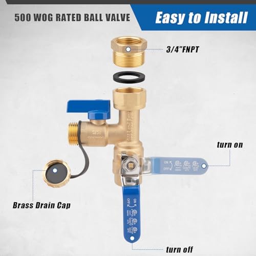 3/4" IPS Tankless Water Heater Valve Kit, Pressure Relief Valve - Image 3