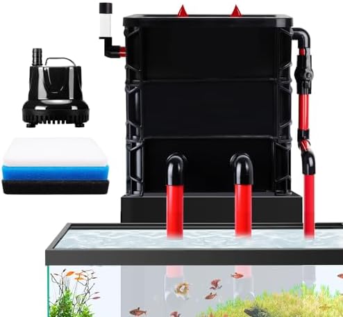 3-Layer Aquarium Fish Tank Filter Box, 25W Pump, 10-55 Gal Tanks, 11.5x11x7.1in by FINAQUA