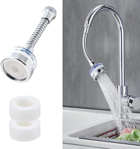Sink Water Filter,360° Rotating Faucet Water Filter,Kitchen Bathroom Universal Swivel Sink Filter,with Extension Tube Removes Chlorine Fluoride Heavy Metals Hard Water for Home Kitchen by LiXiongBao