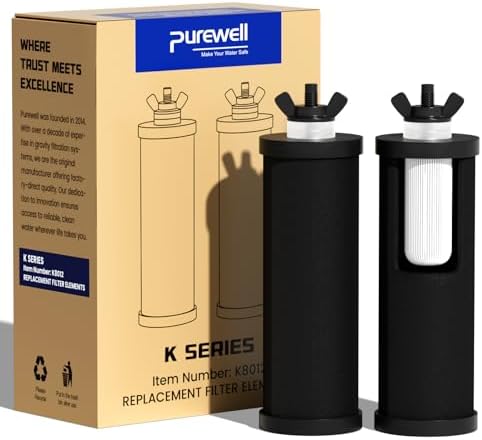 Purewell PF-3 Black 3-Stage Composite Purification Elements, Replacement Filters for ProOne® and Berlkey® Filters, ProOne® or Berlkey® Big+ Water Filter System and Purewell System (2 Pack, K Series) by Purewell