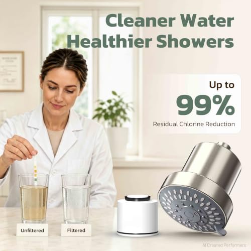 JDO High Pressure Filtered Shower Head, 5 Modes Rain Showerhead with Filter - Image 2
