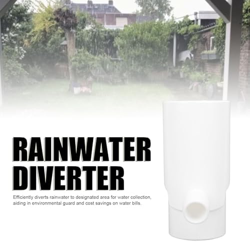 Downspout Rainwater Collection, 8cm Round Residential Downspouts Rain Barrels Diverter Kit Barrels Gutter Diverter for Irrigation and Aquarium (White) - Image 2