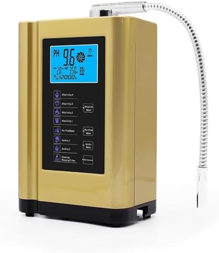 Alkaline Water Ionizer,Water Purifier Machine, Ph 3.5-10.5 Acid Alkaline Water Maker Machine, Up to -500mv Orp (Gold) by Unknown
