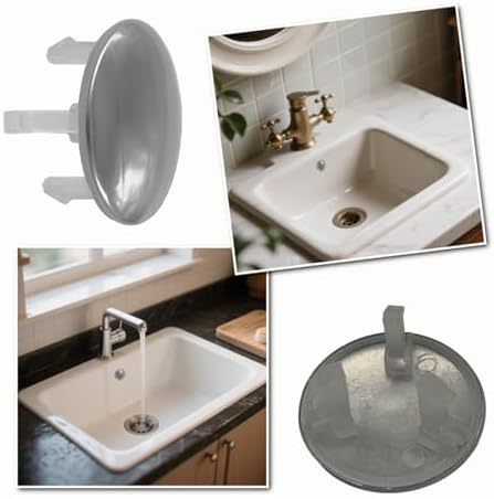 6 Pack Stainless Sink Basin Trim Overflow Cover,Sink Overflow Trim Ring Steel Round Hole Cover,Basin Trim Ring Insert in Hole Round Caps for Home,Sink,Bathroom,Kitchen - Image 3