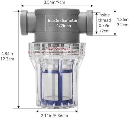 1/2'' Female NPT in-Line Strainer - Garden Hose Filter for High Pressure Washer, Sediment Filter with 100 Mesh Stainless Steel Screen (1/2'' 100 Mesh) - Image 2
